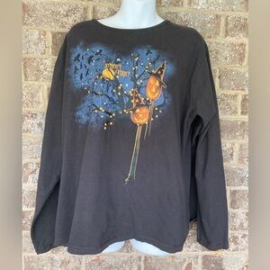 Vintage Artisans Designs Top Womens XXL  Spooky Kooky Halloween Pumpkin Stones